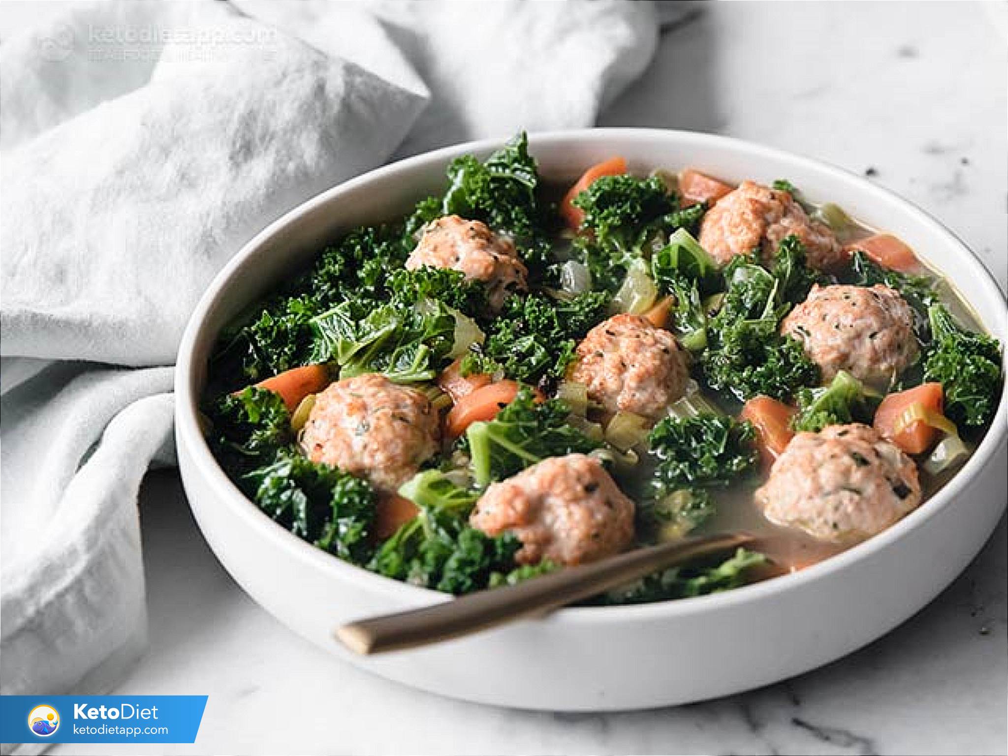 Healthy Soul Food Chicken Meatball Soup | KetoDiet Blog