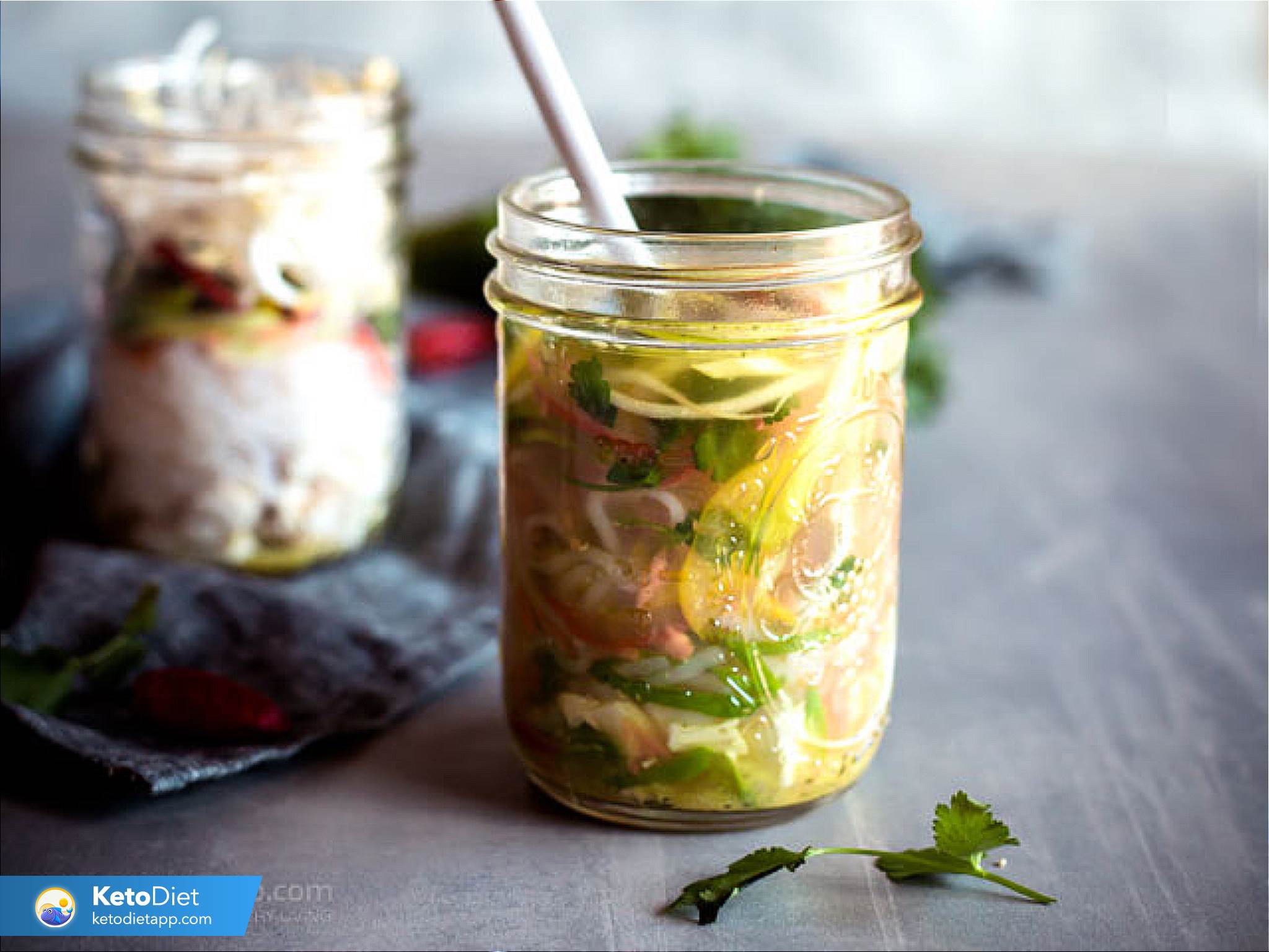 Keto Chicken Noodle Soup Jars